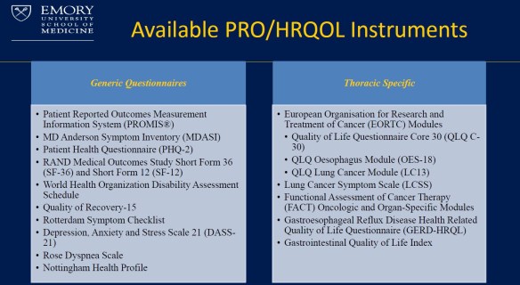 Available PRO HRQoL instruments